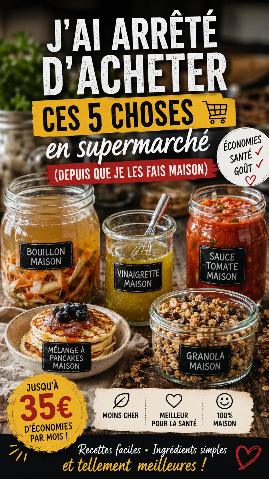 J'ai arrêté d'acheter ces 5 choses en supermarché (depuis que je les fais maison)