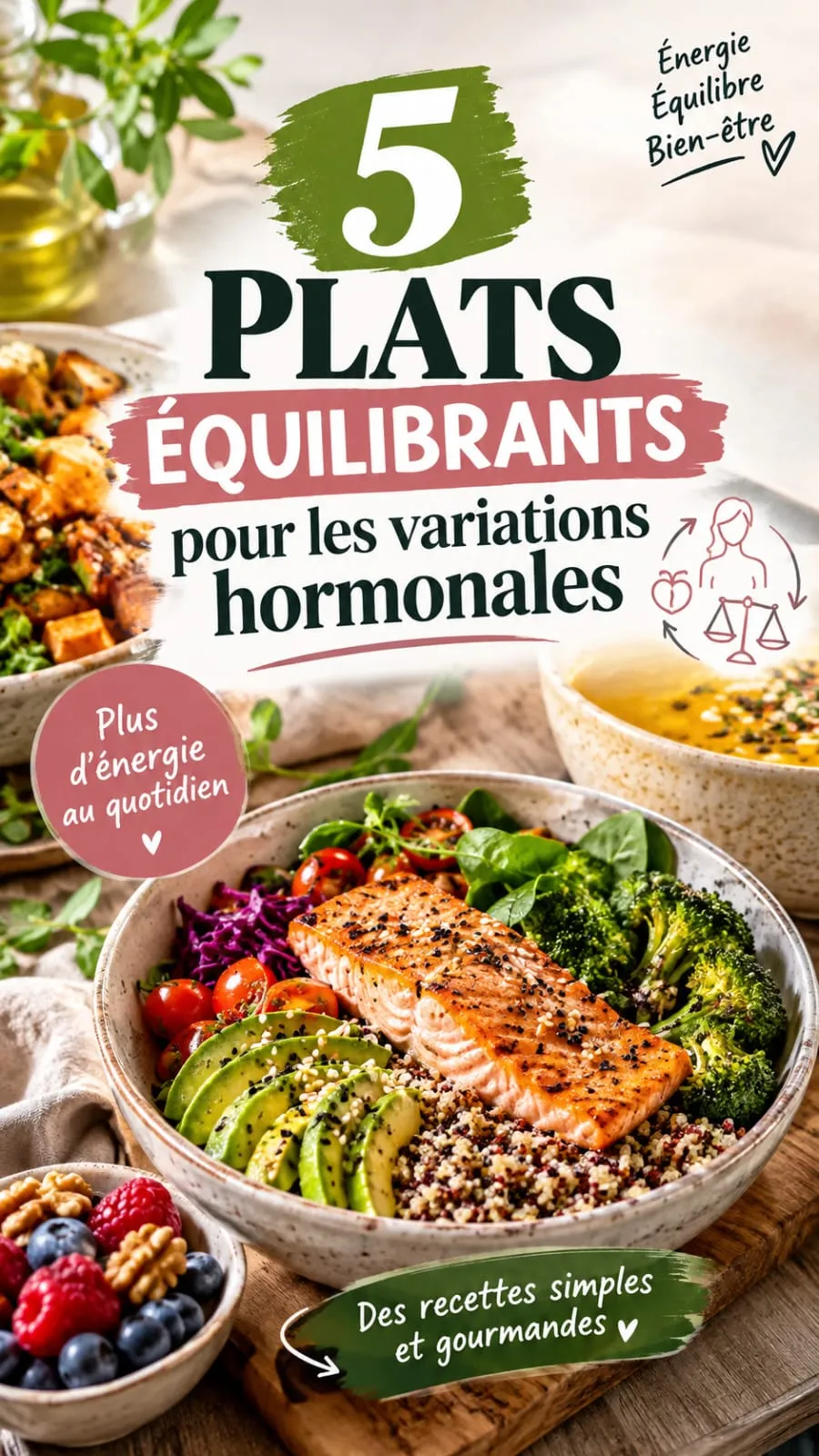 5 plats équilibrants pour les variations hormonales : recettes simples et efficaces