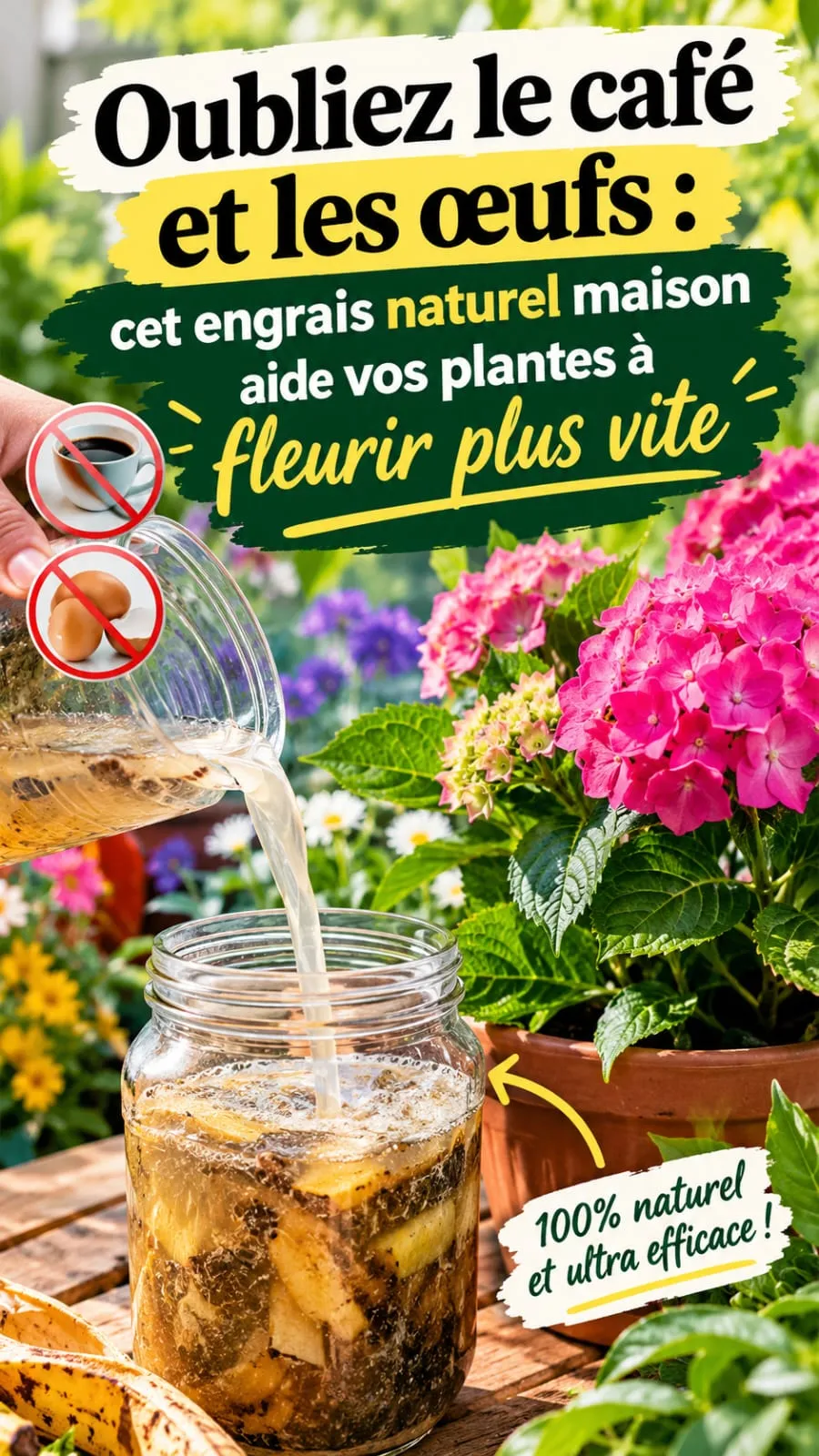 Oubliez le café et les œufs : cet engrais naturel maison aide vos plantes à fleurir plus vite