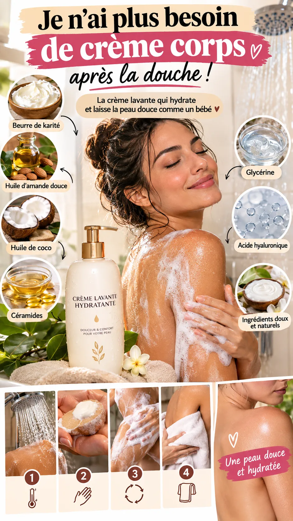 "Je n'ai plus besoin de crème corps après la douche" : cette crème lavante hydrate et laisse la peau douce comme un bébé