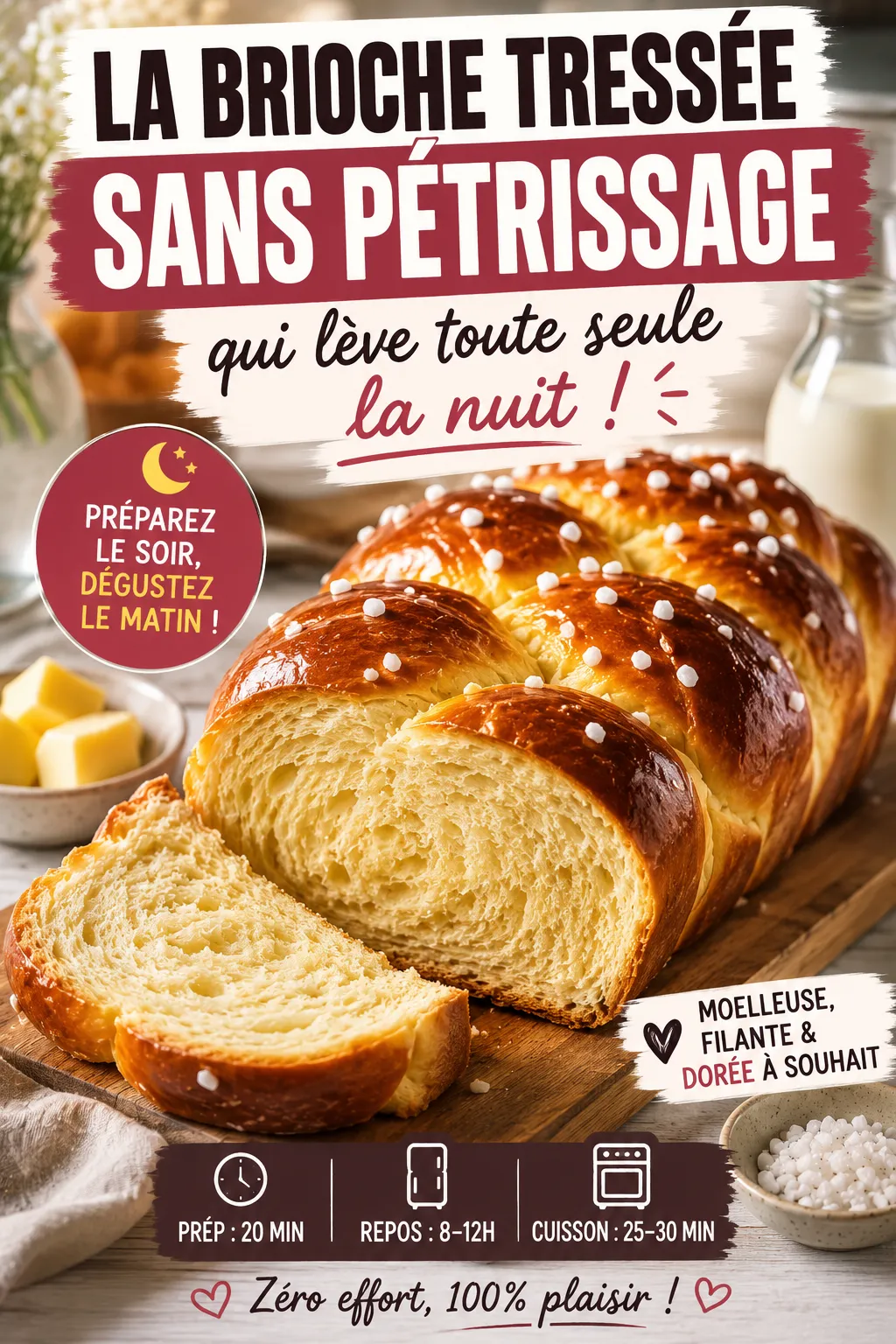 La Brioche Tressée Sans Pétrissage Qui Lève Toute Seule La Nuit