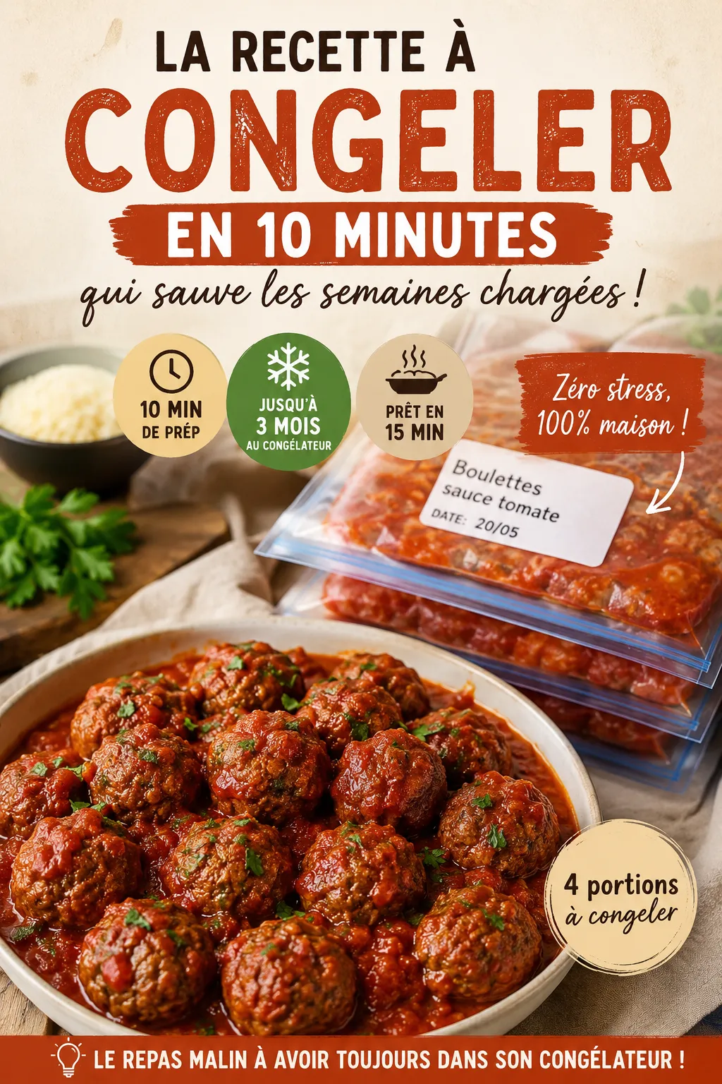 La Recette à Congeler en 10 Minutes qui Sauve les Semaines Chargées