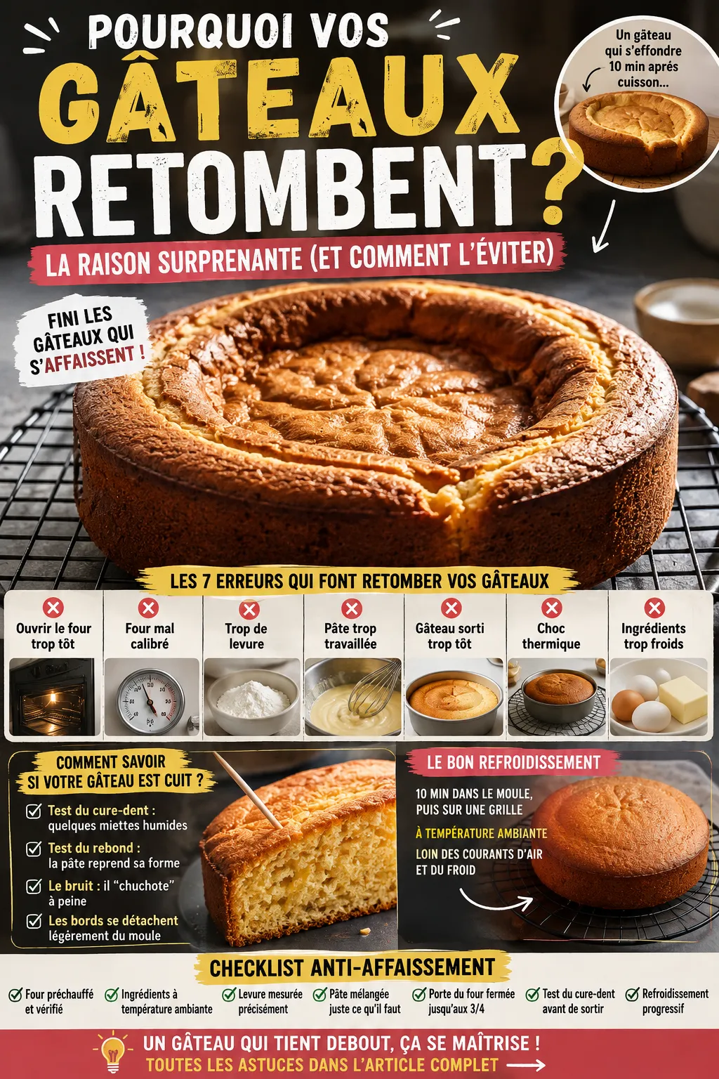 La Seule Raison Pour Laquelle Vos Gâteaux Retombent Toujours Après Cuisson