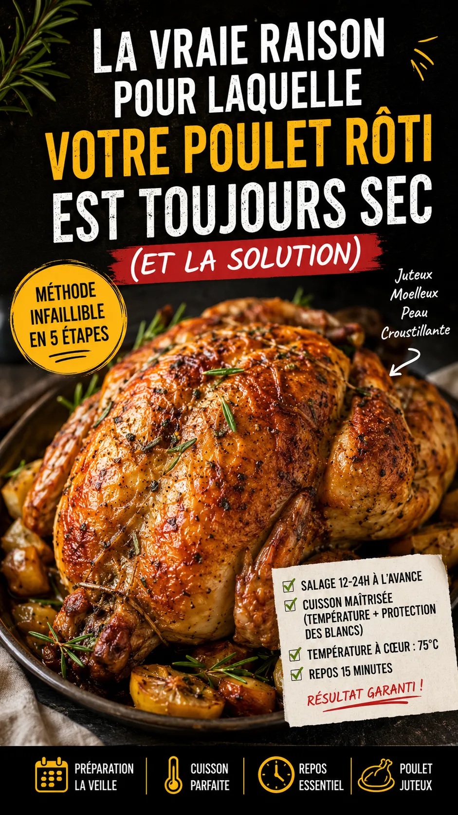 La vraie raison pour laquelle votre poulet rôti est toujours sec (et la solution)