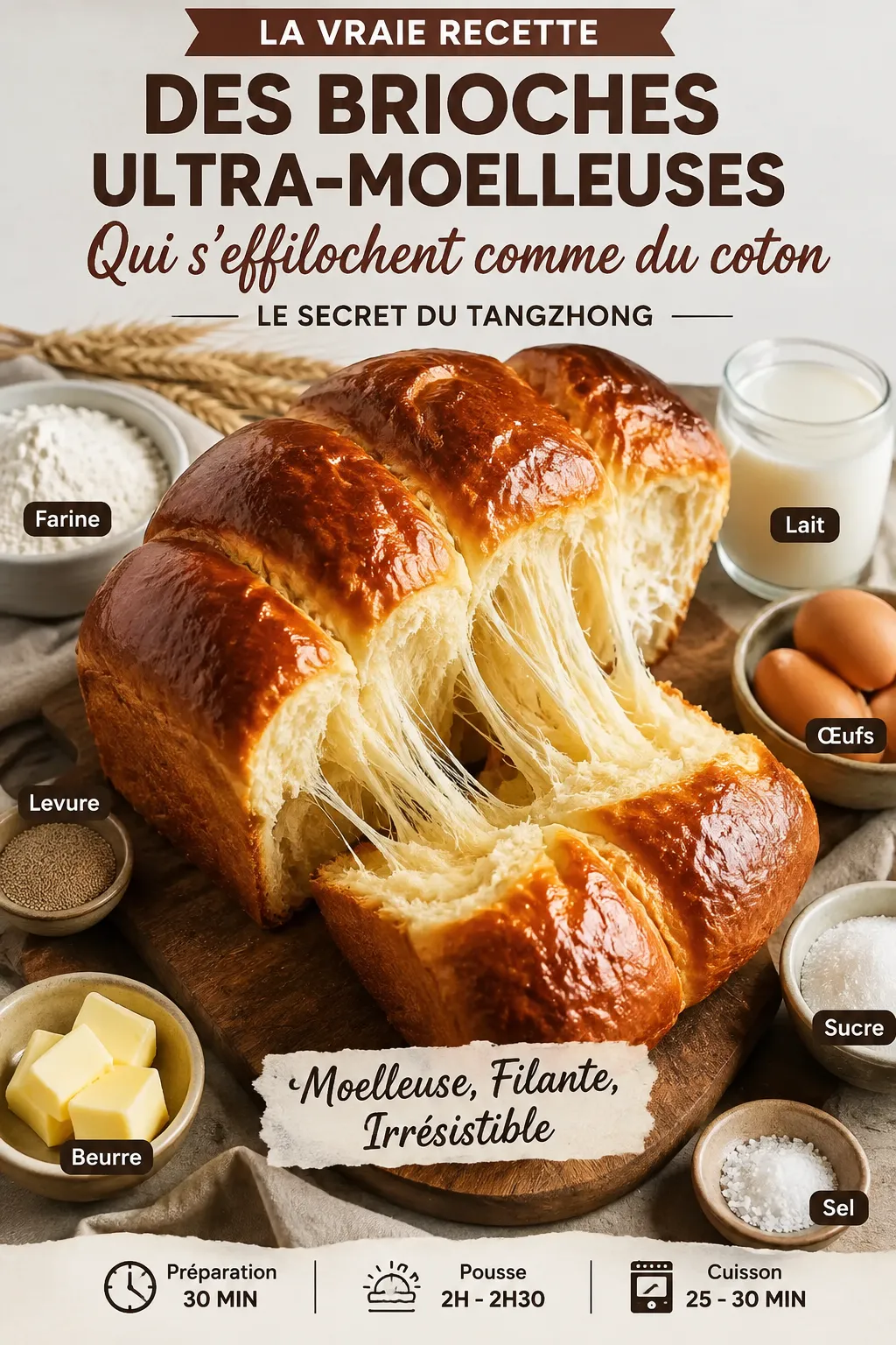 La Vraie Recette Des Brioches Ultra-Moelleuses Qui S'Effilochent Comme Du Coton