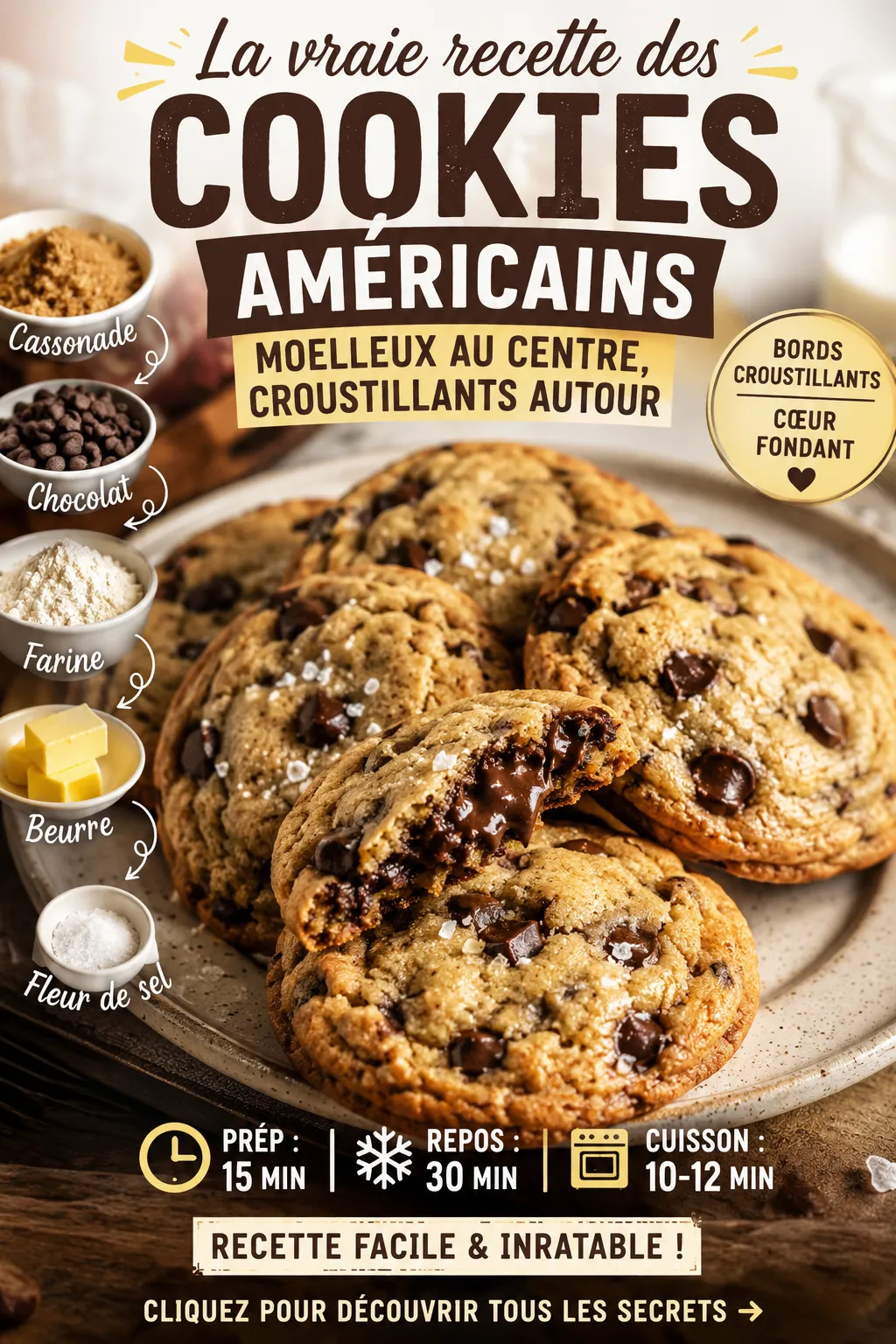 La Vraie Recette Des Cookies Américains : Moelleux Au Centre, Croustillants Autour