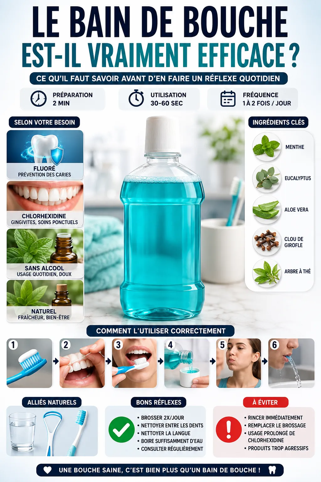 Le bain de bouche est-il vraiment efficace ? Ce qu'il faut savoir avant d'en faire un réflexe quotidien