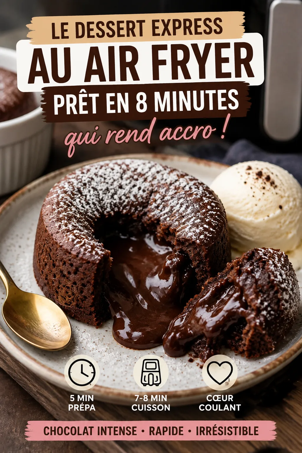 Le dessert express au air fryer prêt en 8 minutes qui rend accro