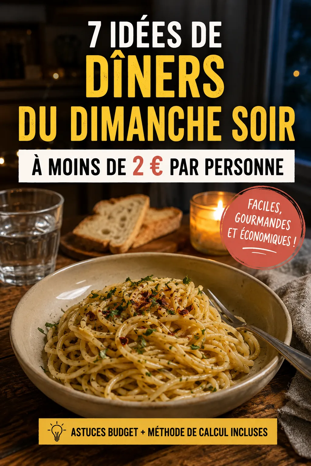 Le dîner du dimanche soir à moins de 2 € par personne : 7 idées faciles et gourmandes