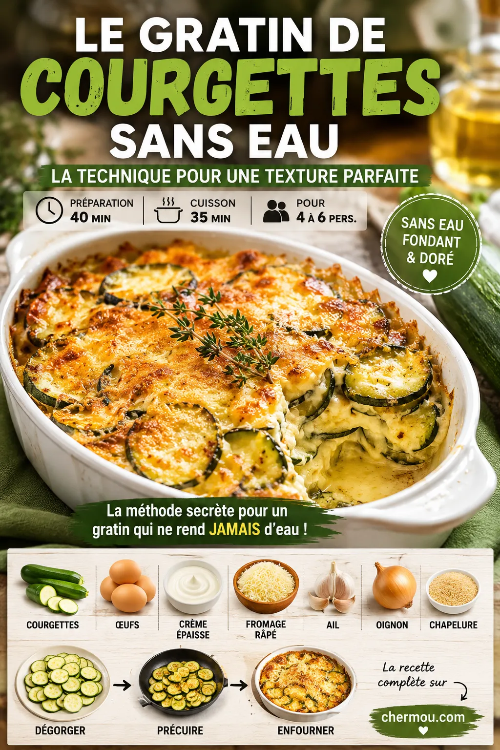 Le Gratin de Courgettes Sans Eau : La Technique Pour Une Texture Parfaite