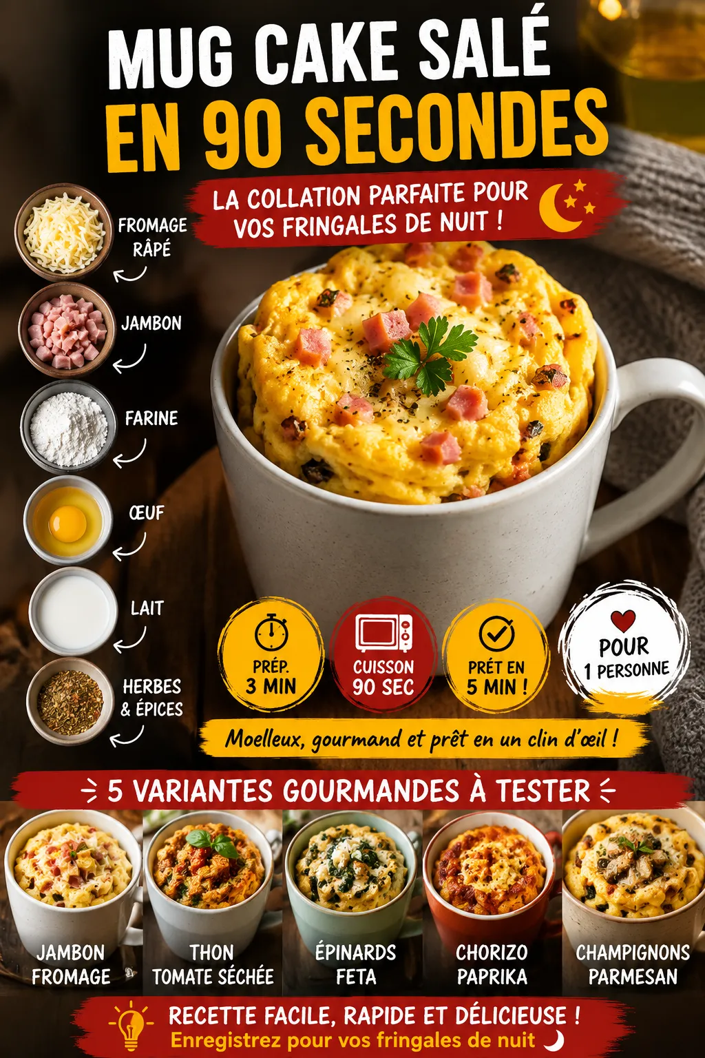 Le Mug Cake Salé En 90 Secondes Au Micro-Onde Pour Les Fringales De Nuit