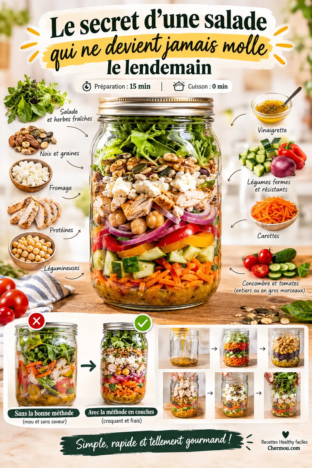 Le secret d'une salade qui ne devient jamais molle le lendemain