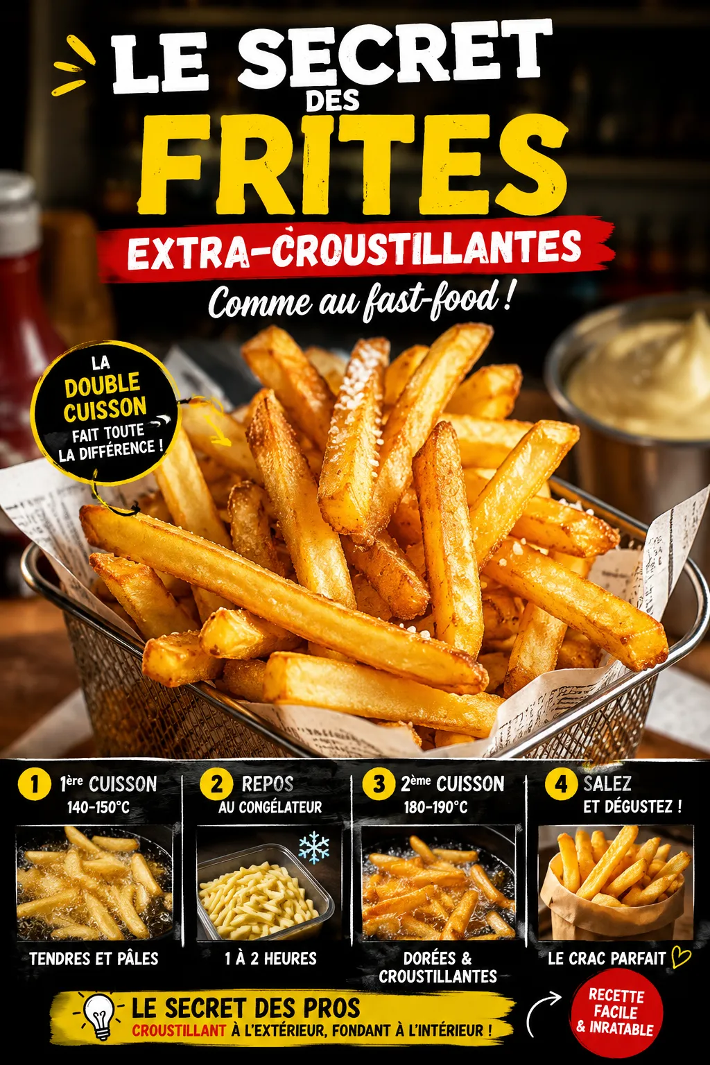 Le secret des frites extra-croustillantes de fast-food (la double cuisson)