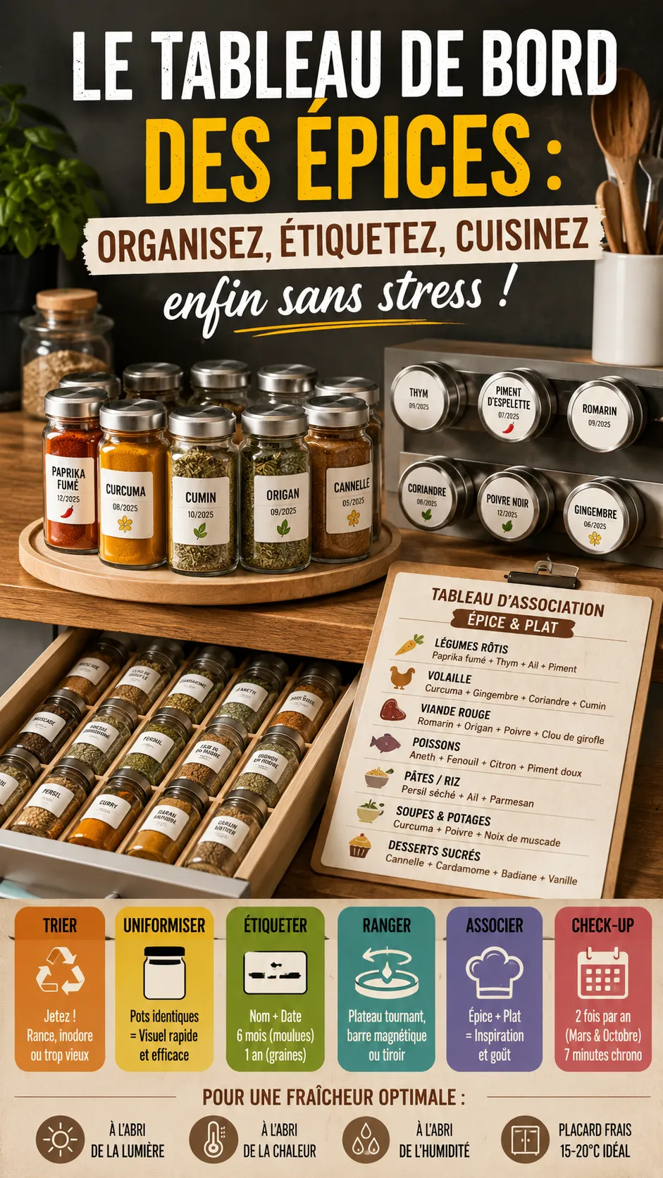 Le tableau de bord des épices : organisez, étiquetez, cuisinez enfin sans stress