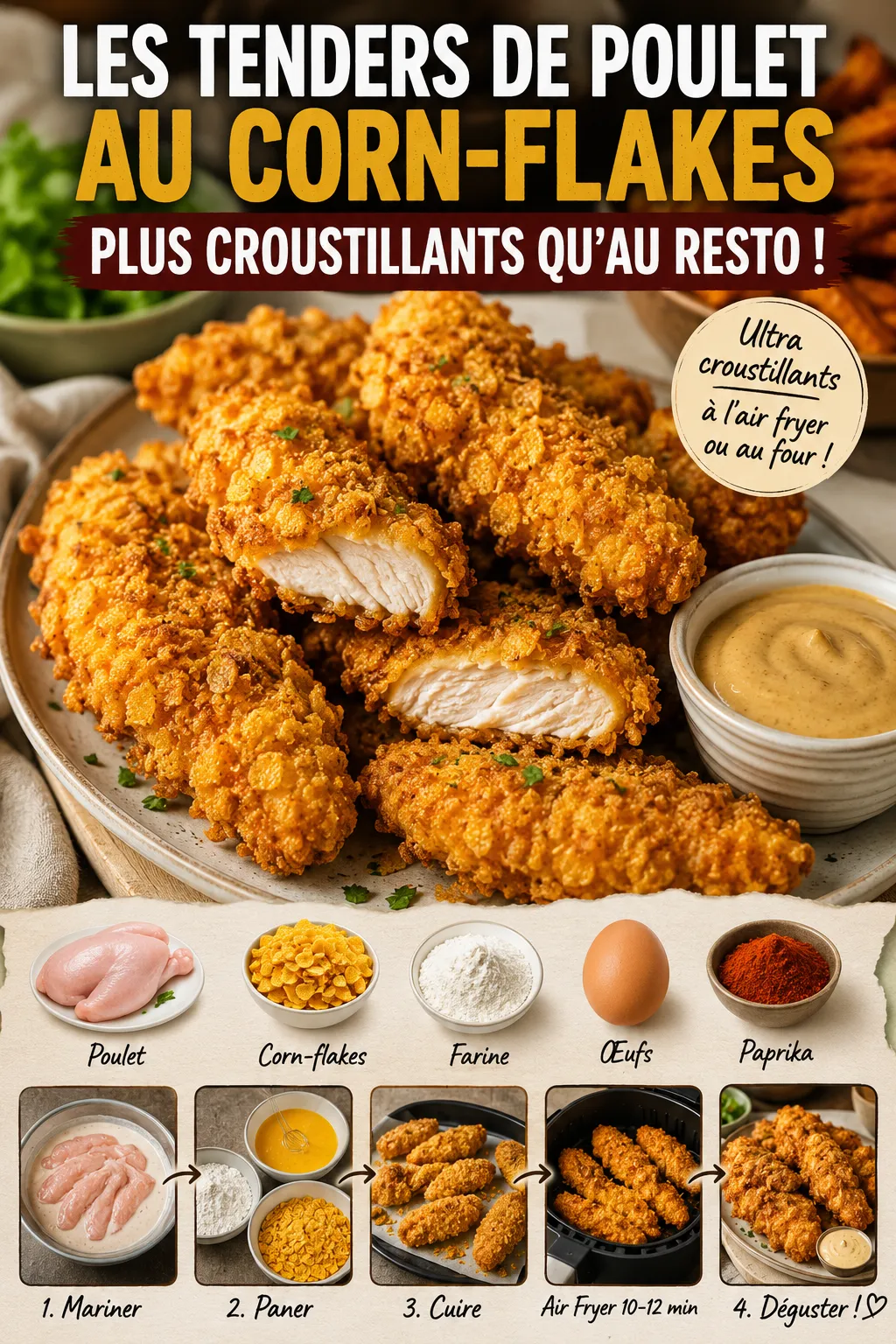 Les Tenders De Poulet Panés Au Corn-Flakes : Plus Croustillants Qu'au Resto
