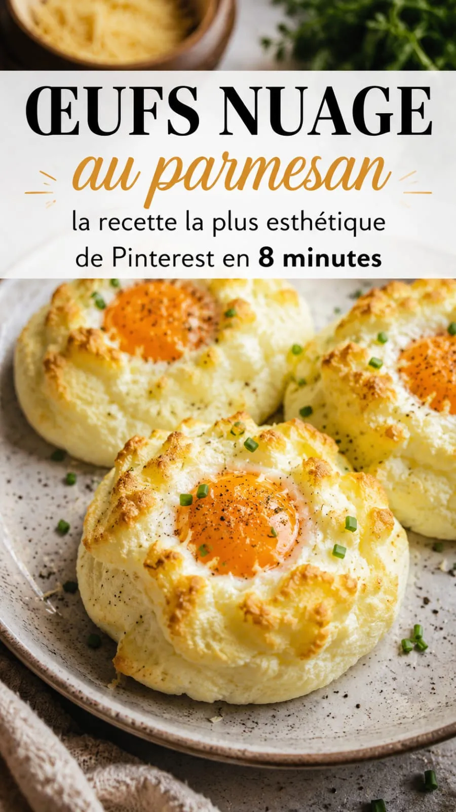 Œufs nuage au parmesan : la recette la plus esthétique de Pinterest en 8 minutes