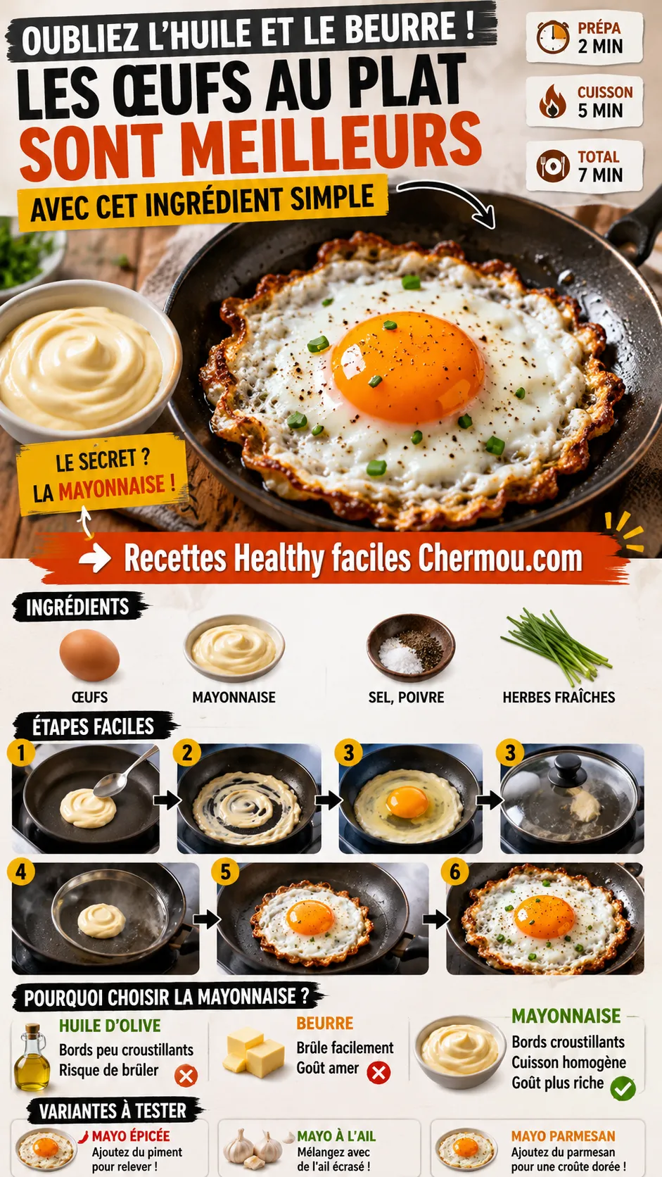 Oubliez l'huile d'olive et le beurre : les œufs au plat sont meilleurs avec cet ingrédient simple
