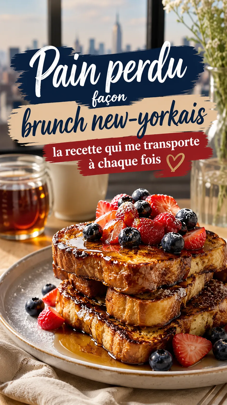 Pain perdu façon brunch new-yorkais — recette authentique du French toast (texture flan & croustillant)