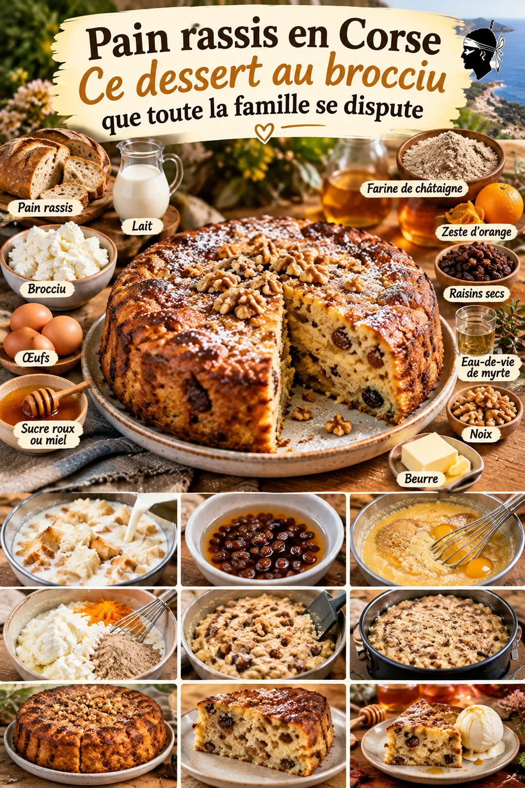 Pain rassis en Corse : ce dessert au brocciu que toute la famille se dispute