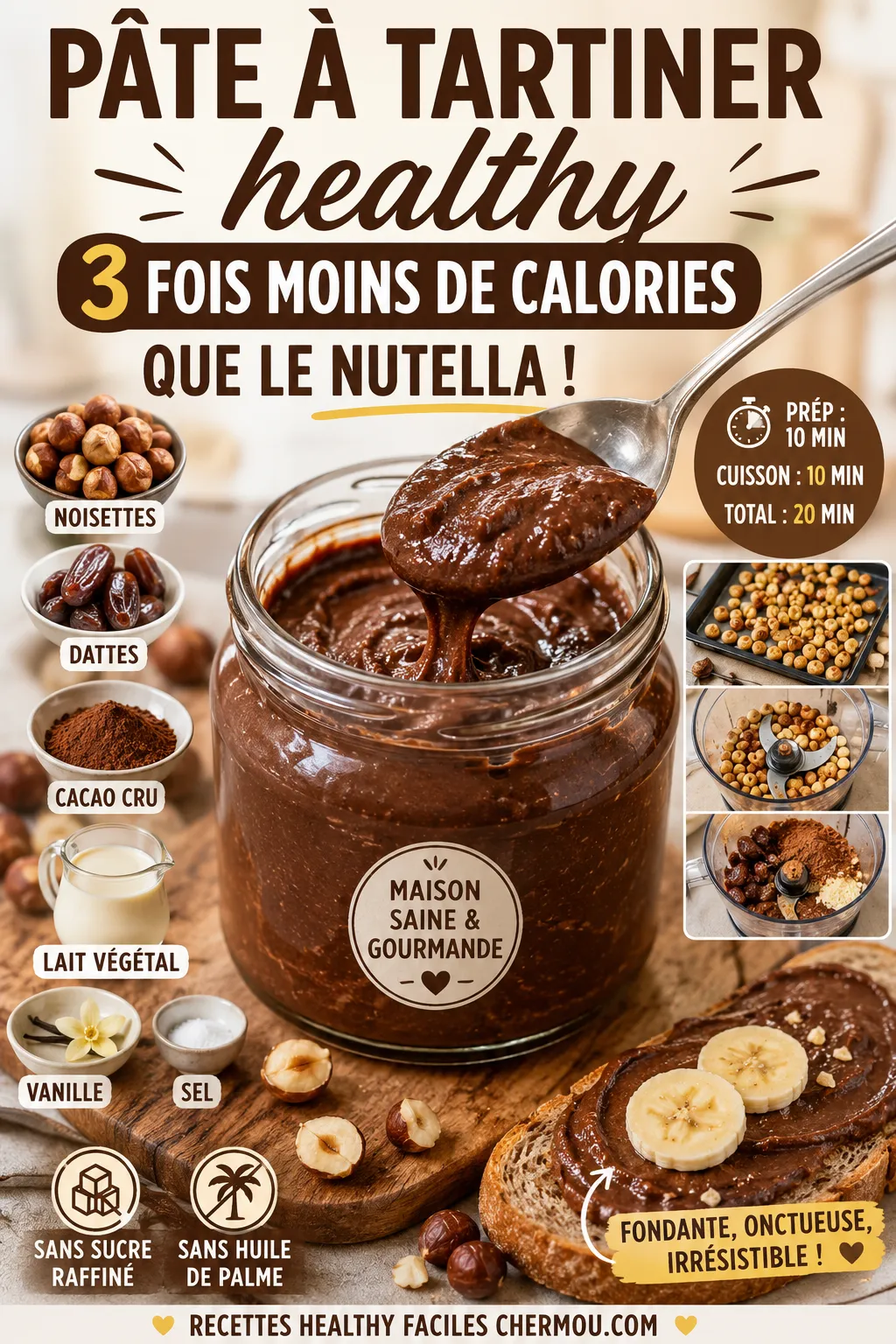 Pâte à tartiner healthy : 3 fois moins de calories que le Nutella