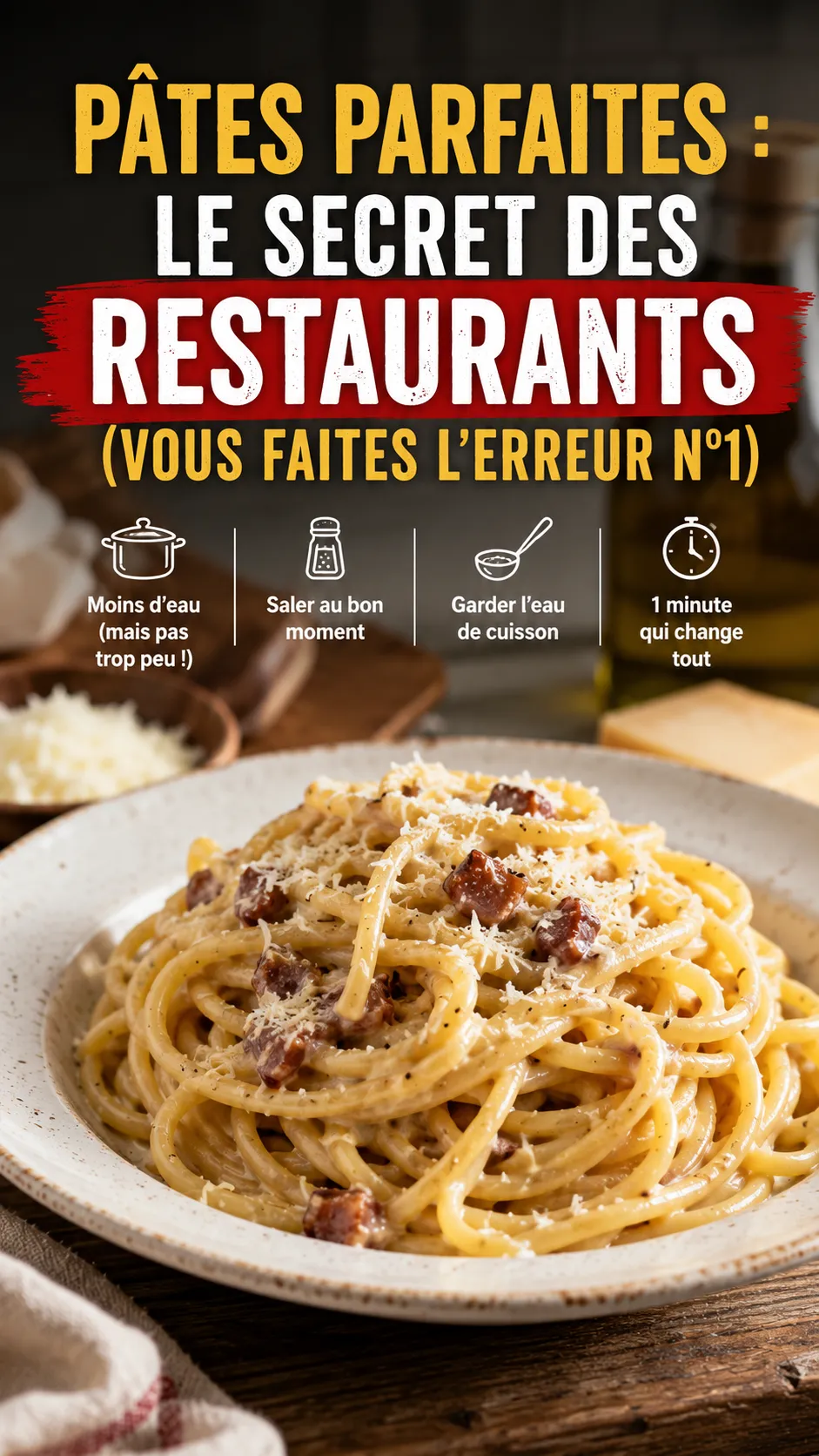 Pâtes parfaites : le secret des restaurants (vous faites l'erreur n°1)