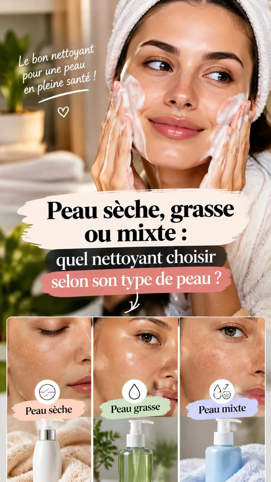 Peau sèche, grasse ou mixte : quel nettoyant choisir selon son type de peau ?
