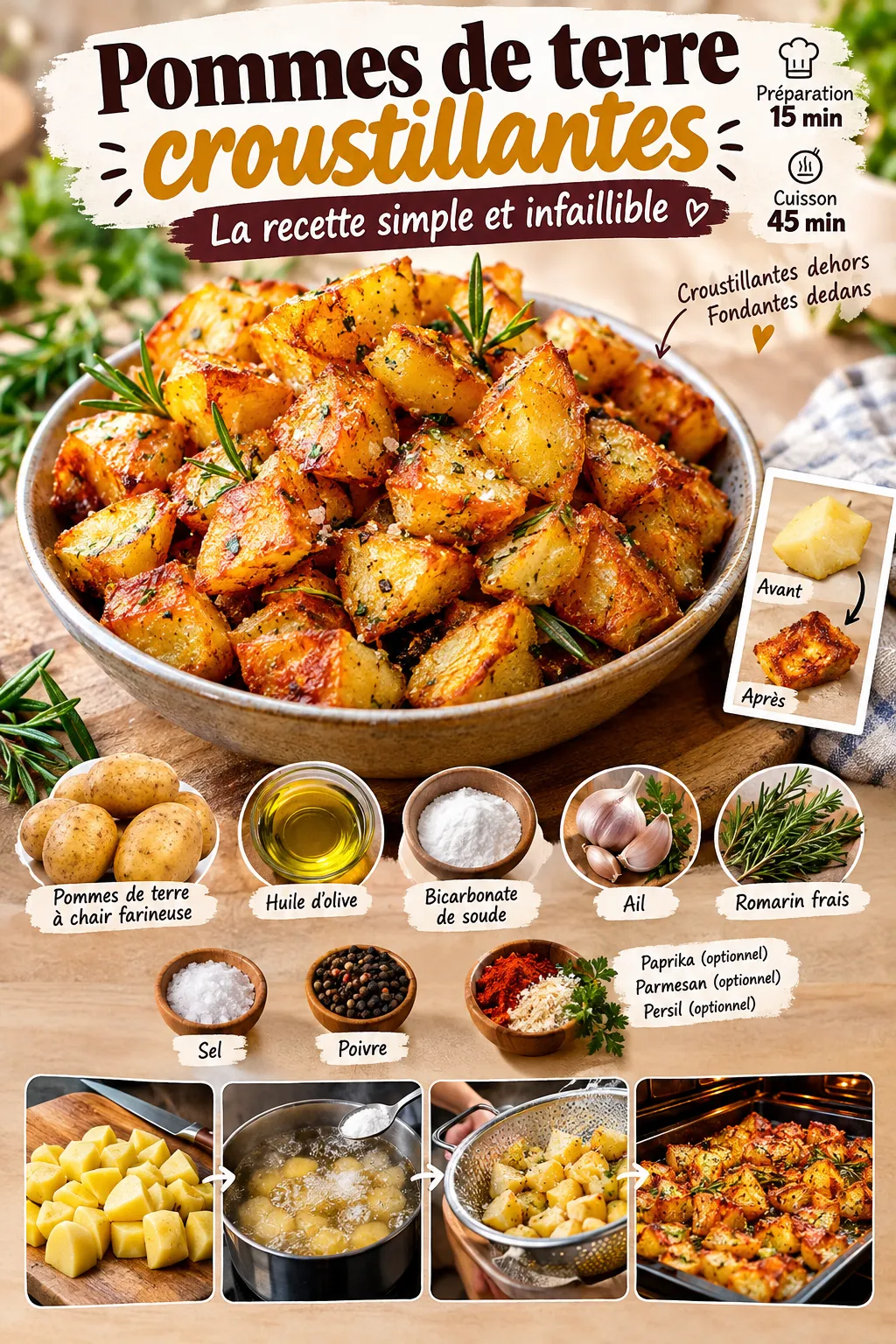 Pommes de terre croustillantes : la recette simple et infaillible que tout le monde réclame