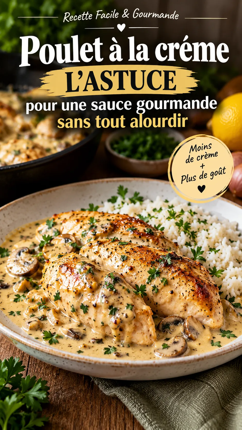 Poulet à la crème : l'astuce pour une sauce gourmande sans tout alourdir