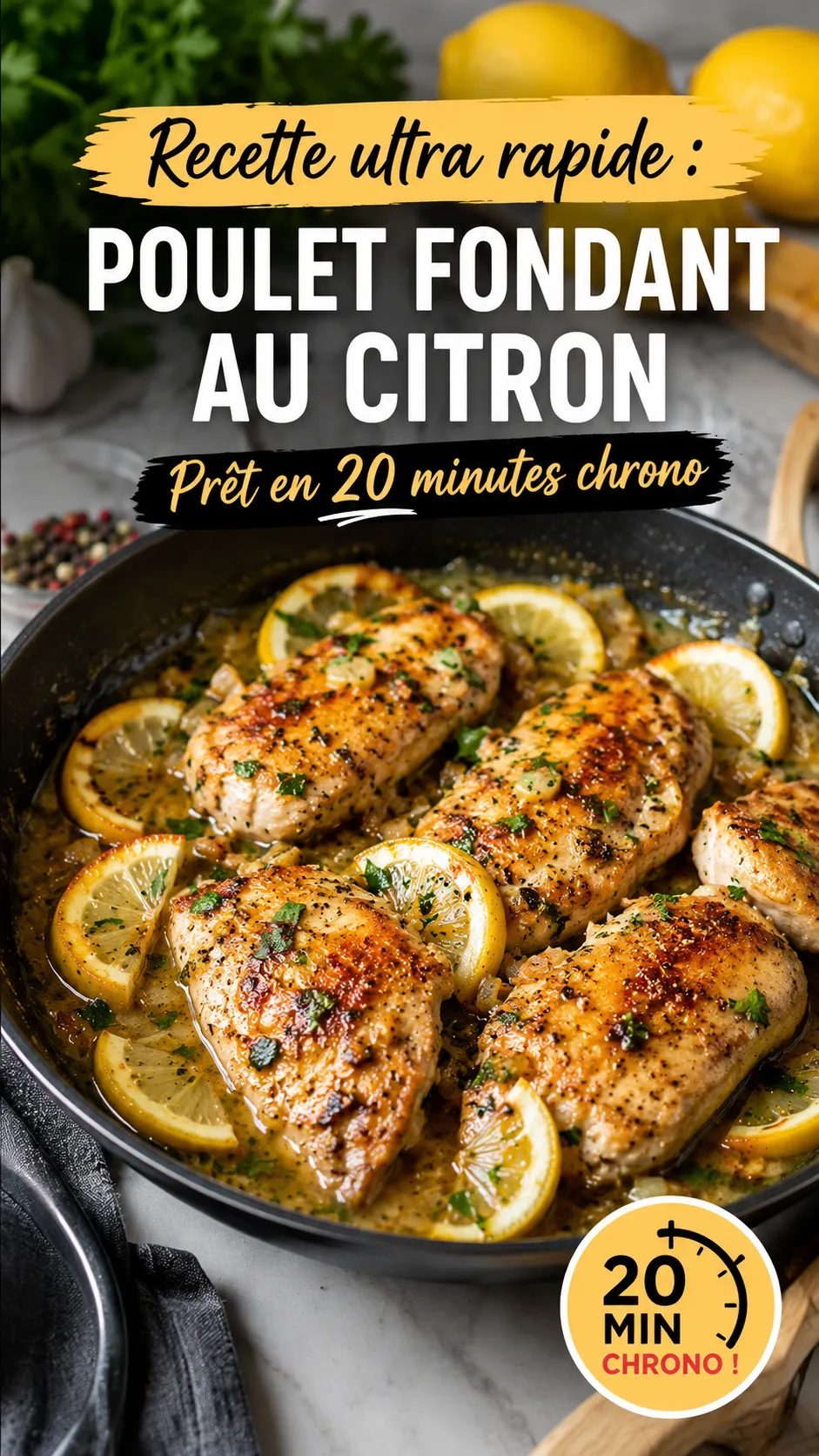 Poulet fondant au citron prêt en 20 minutes – la recette rapide qui va vous sauver