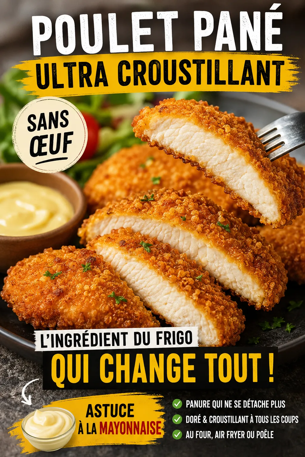 Poulet pané ultra croustillant : l'ingrédient du frigo qui remplace l'œuf pour une panure parfaite