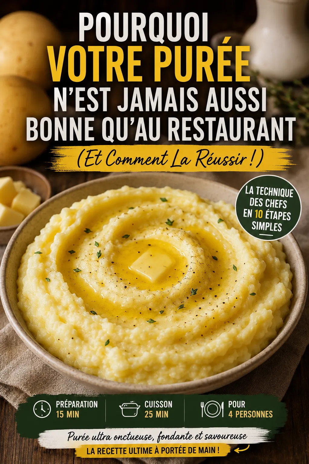 Pourquoi Votre Purée N'Est Jamais Aussi Bonne Qu'au Restaurant (Et Comment La Réussir)
