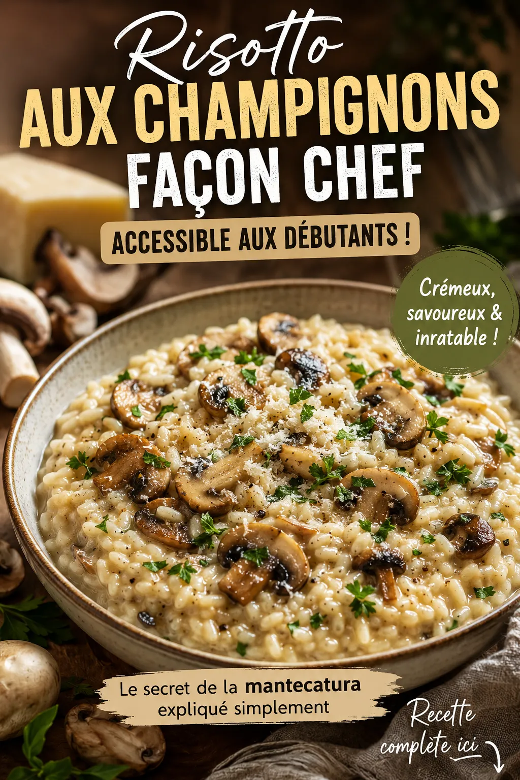 Risotto aux champignons façon chef mais accessible aux débutants