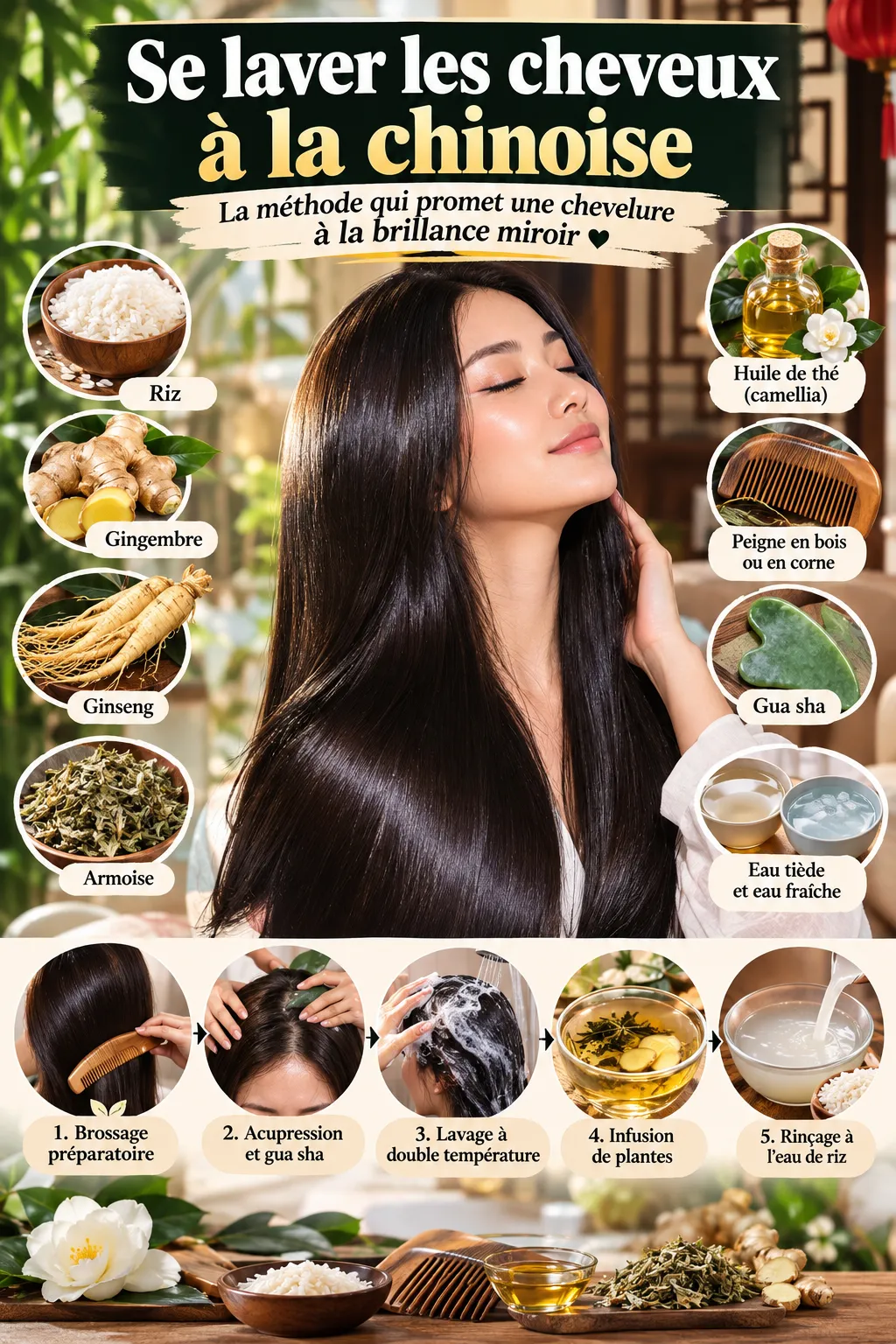 Se laver les cheveux à la chinoise : la méthode qui promet une chevelure à la brillance miroir