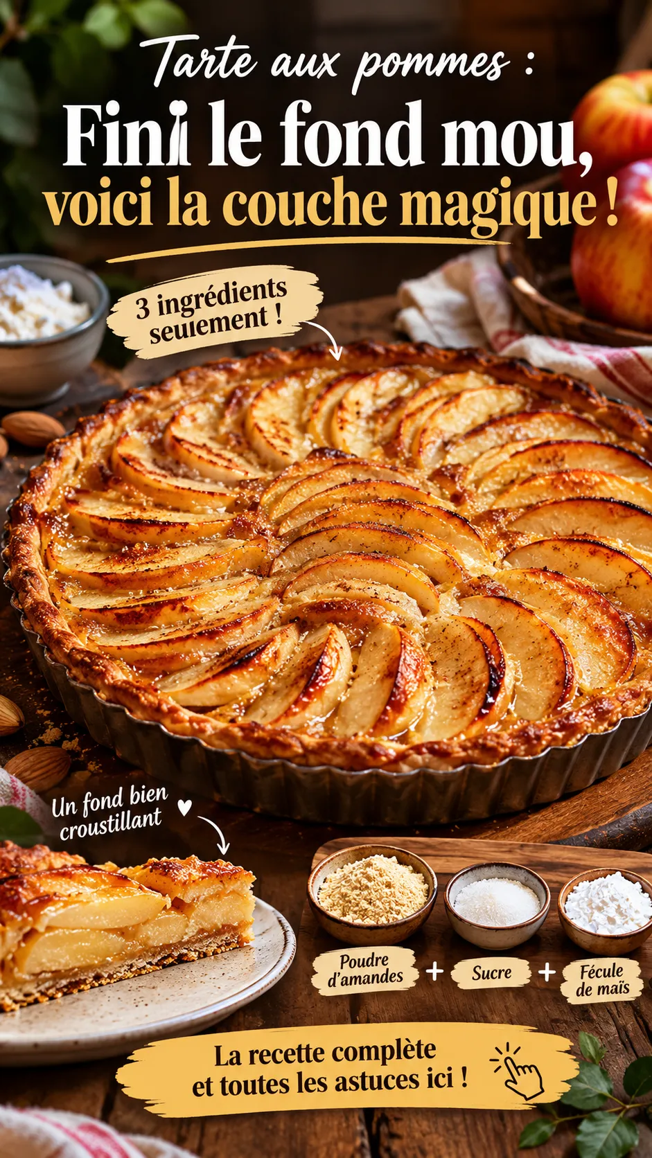 Tarte aux pommes : fini le fond mou, voici la couche magique