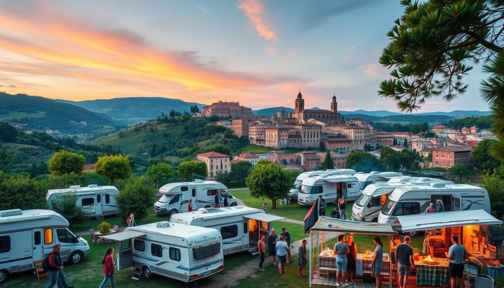 carte des aires de camping-car en italie