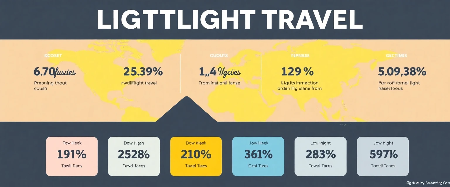 Infographie sur les statistiques du voyage léger, style minimaliste et coloré