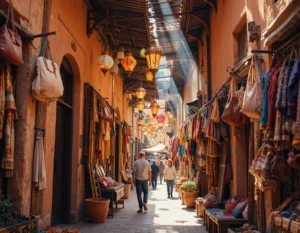 Souks traditionnels de la médina de Marrakech