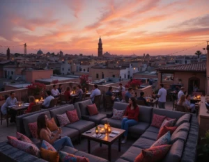 Terrasse rooftop à Marrakech