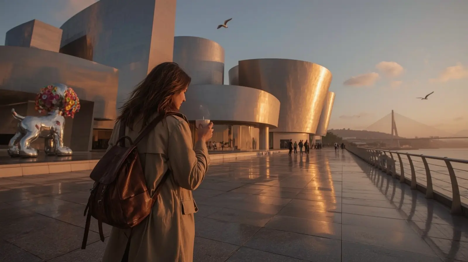 La merveille du Guggenheim au lever du soleil