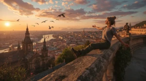 Sunset from Begoña Basilica Terrace