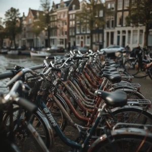 Vélos typiques d'Amsterdam